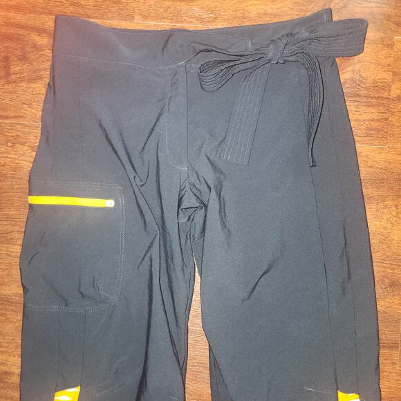 NIKE Y2K Blue and Gold/Orange Tie Belt Zipper Fly Track Pants, RARE, Small - Picture 4 of 7